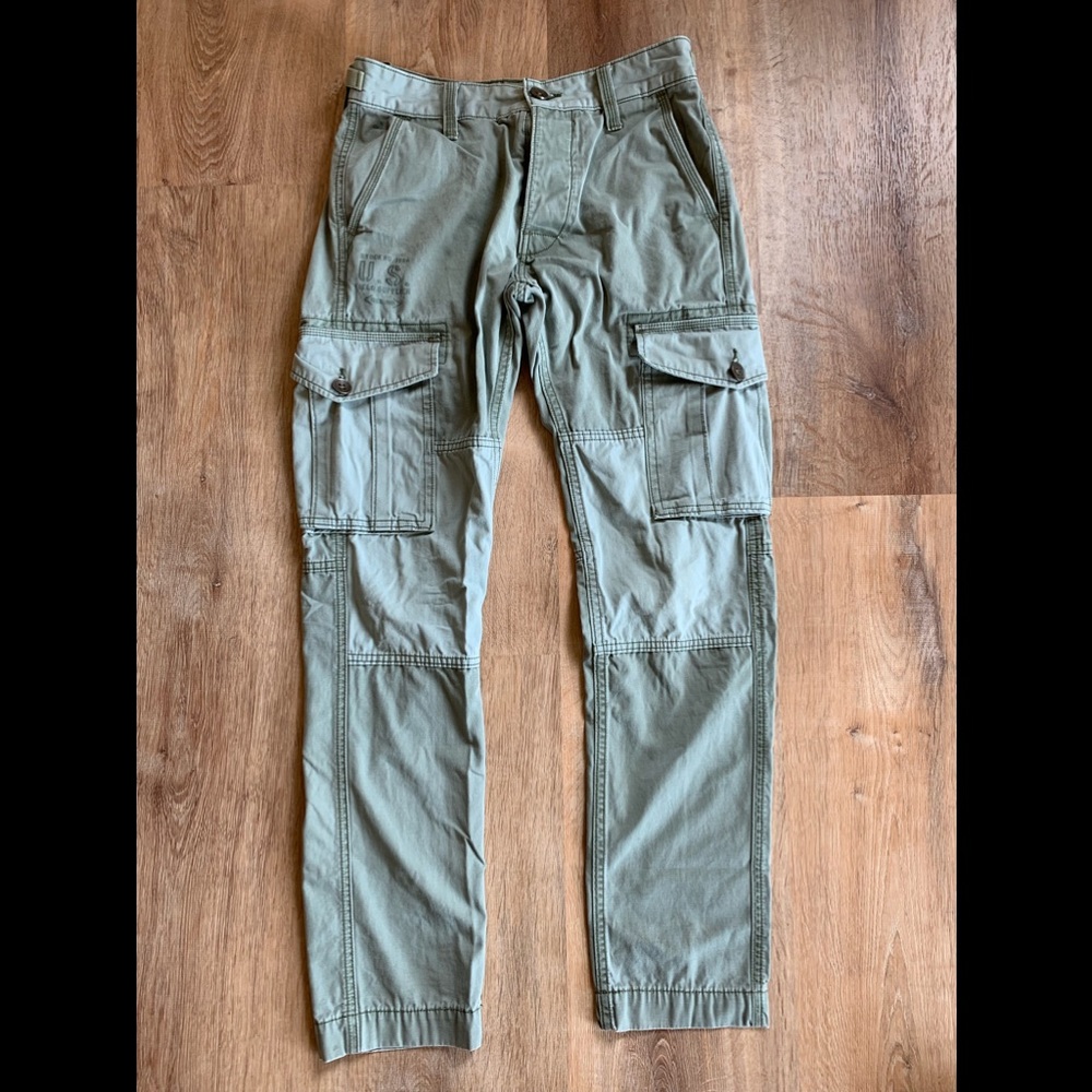True religion light green cargo pants women 28